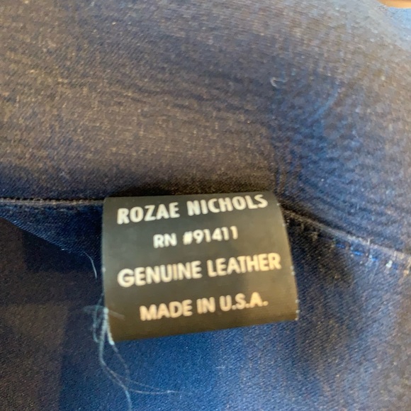 Rozae Nichols Leather Jacket Button Down Blue Size Large - Picture 7 of 7